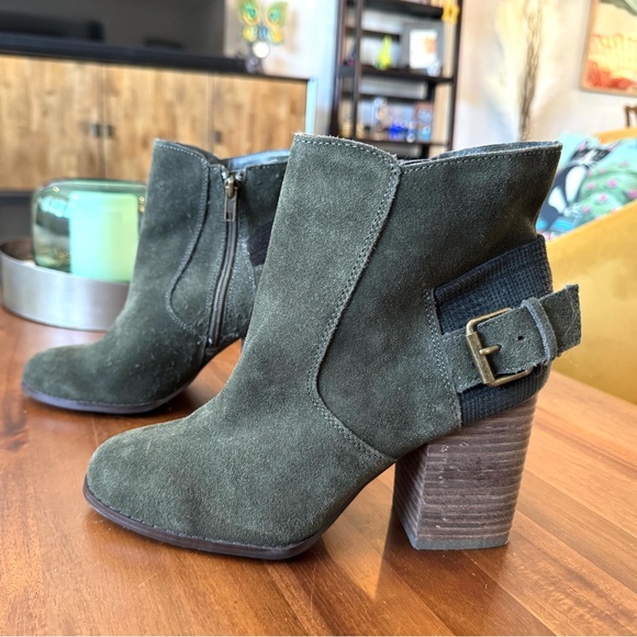 Sbicca Dark Green Suede Ankle Boots - Picture 9 of 14